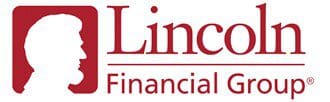The Lincoln Financial Group logo features a maroon silhouette of Abraham Lincoln‚Äôs profile to the left of the company name in maroon text, with Lincoln above Financial Group.